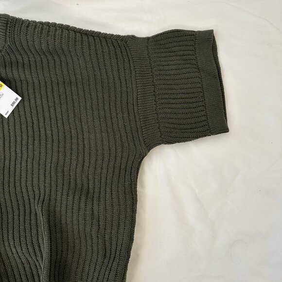 NWT Michael Kors Women's Kaki Short Sleeve Crew Neck Knit Top - m - Picture 5 of 8